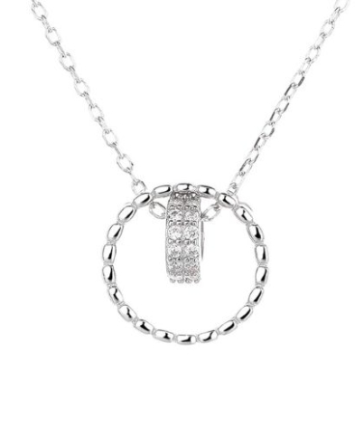 Collar-de-doble-anillo-de-Plata-de-Ley-925