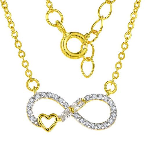Collar Corazón Infinito en Plata 925 Chapado en Oro 18K Gold Amarillo de Alta Gama 45 cm